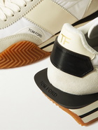 TOM FORD - James Rubber-Trimmed Leather, Suede and Nylon Sneakers - White