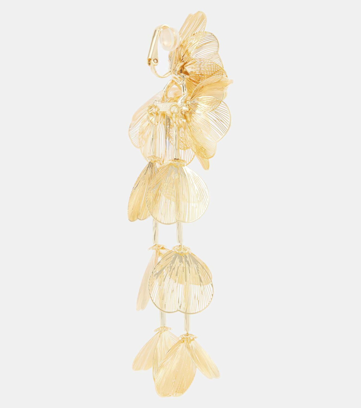 Self-Portrait Embellished gold-plated clip-on earrings