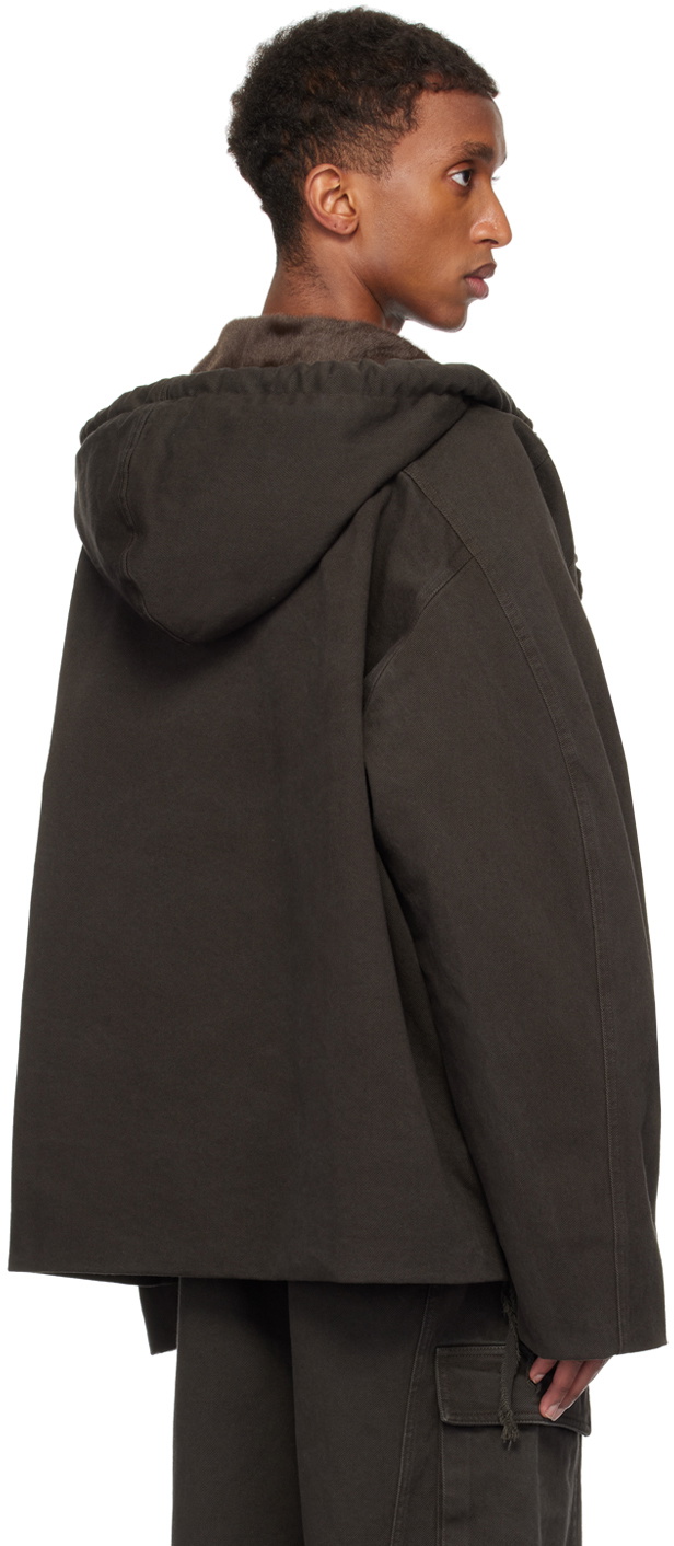Ottolinger Brown Furry Reversible Denim Jacket