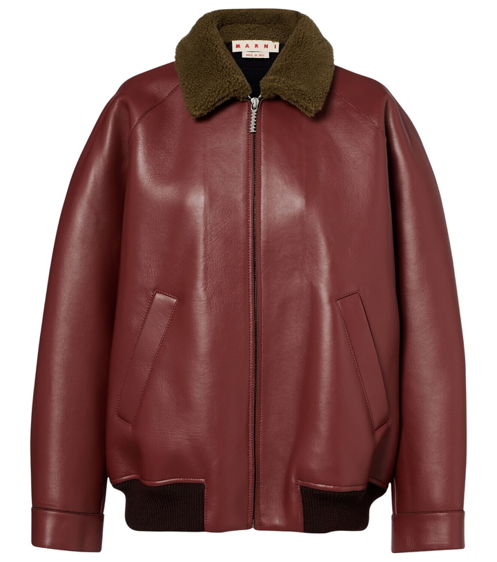 Photo: Marni Shearling-trimmed leather blouson jacket
