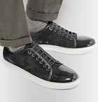 Lanvin - Cap-Toe Suede and Patent-Leather Sneakers - Men - Charcoal