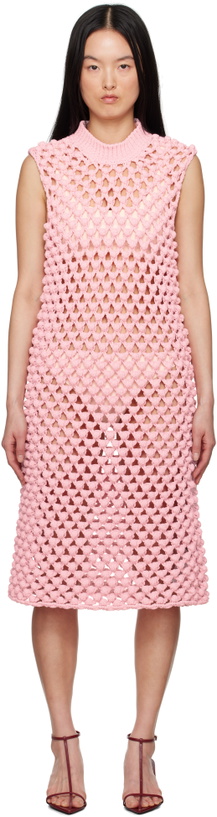 Photo: Jil Sander Pink Sleeveless Crewneck Midi Dress