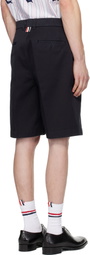 Thom Browne Navy Cotton Twill Utility Chino Shorts