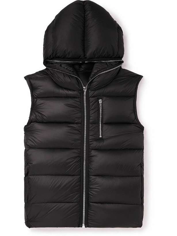 Photo: Rick Owens - Quilted Recycled-Shell Hooded Down Gilet - Black