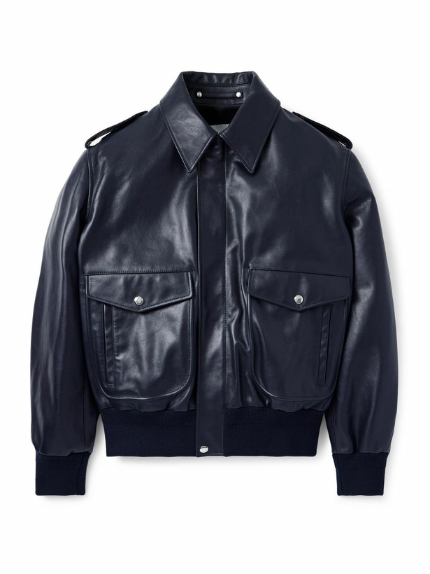 Photo: Givenchy - Leather Bomber Jacket - Blue