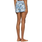 Marni Blue Brushed Daisy Print Swim Shorts