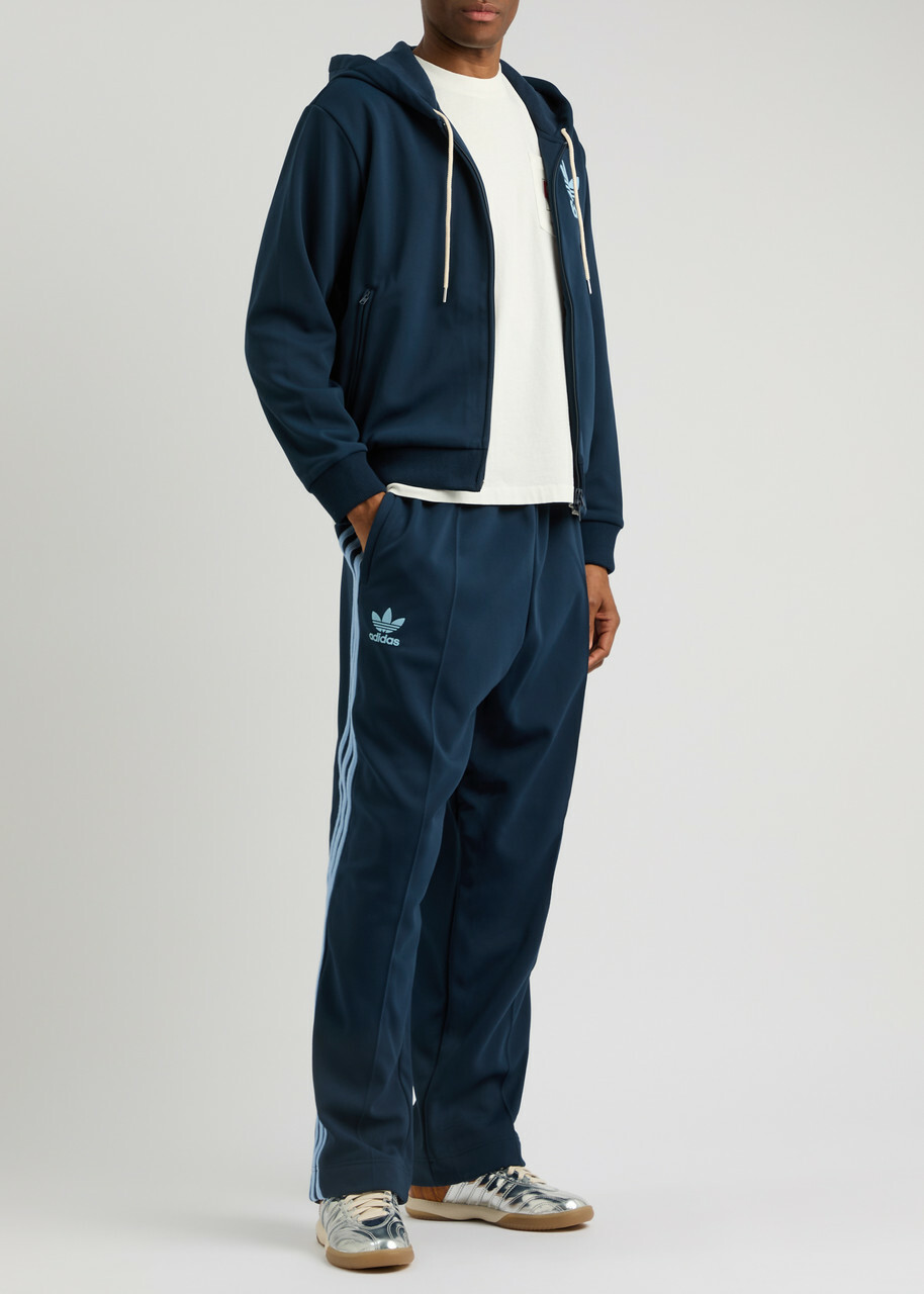 Adidas X Wales Bonner Striped Logo Jersey Track Pants Navy