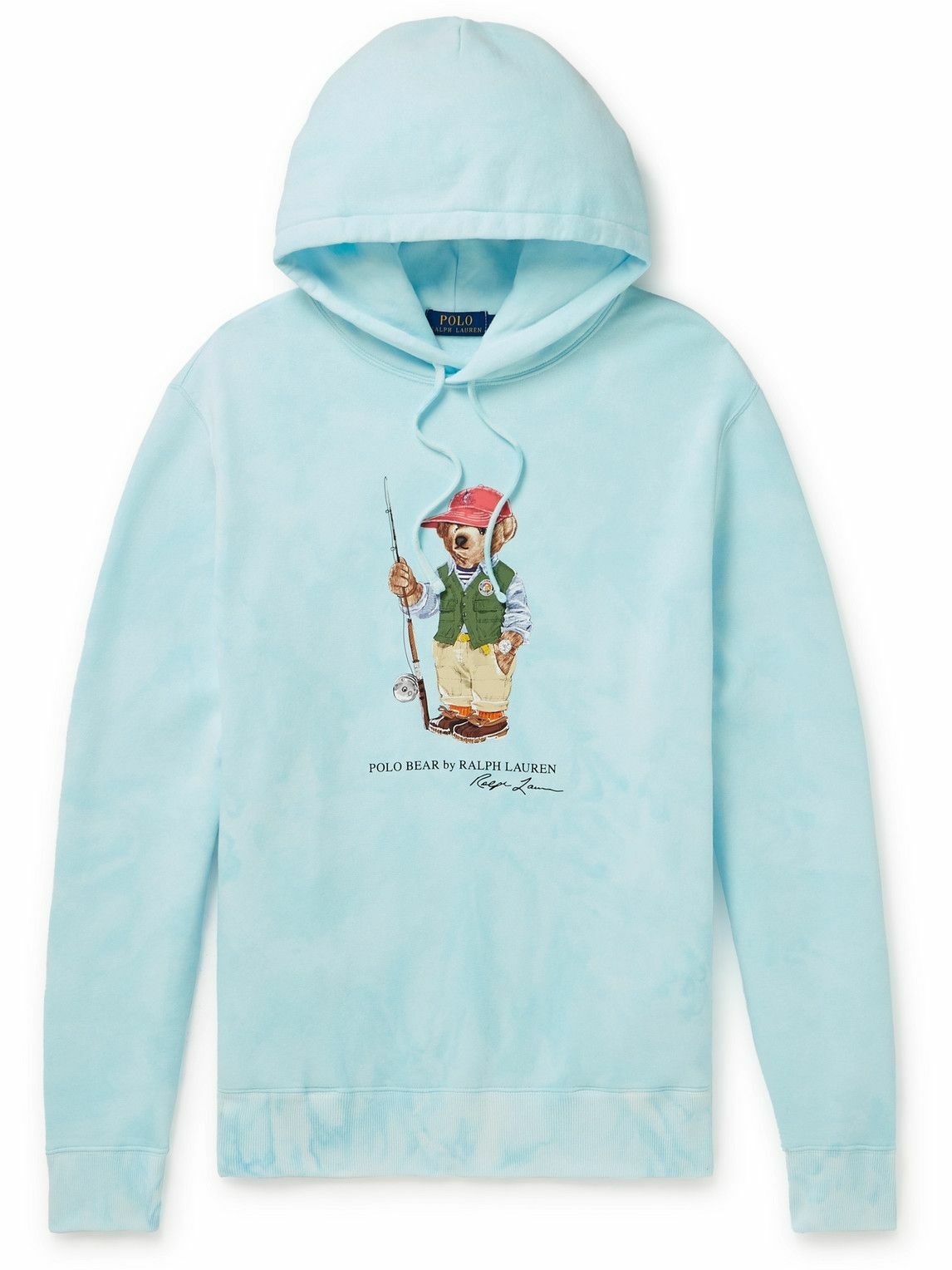 Photo: Polo Ralph Lauren - Printed Tie-Dyed Cotton-Blend Jersey Hoodie - Blue
