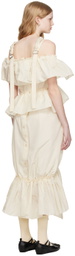 Simone Rocha Off-White Tiered Ruffle Midi Dress