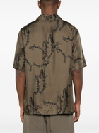 Nanushka Green Bodil Printed Silk Shirt