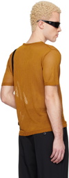 Ernest W. Baker Tan Open Knit Viscose T-shirt