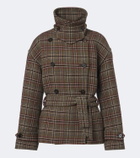 Chloé Checked wool and cotton-blend peacoat