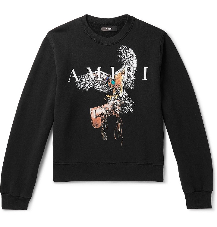 Photo: AMIRI - Printed Loopback Cotton-Jersey Sweatshirt - Black
