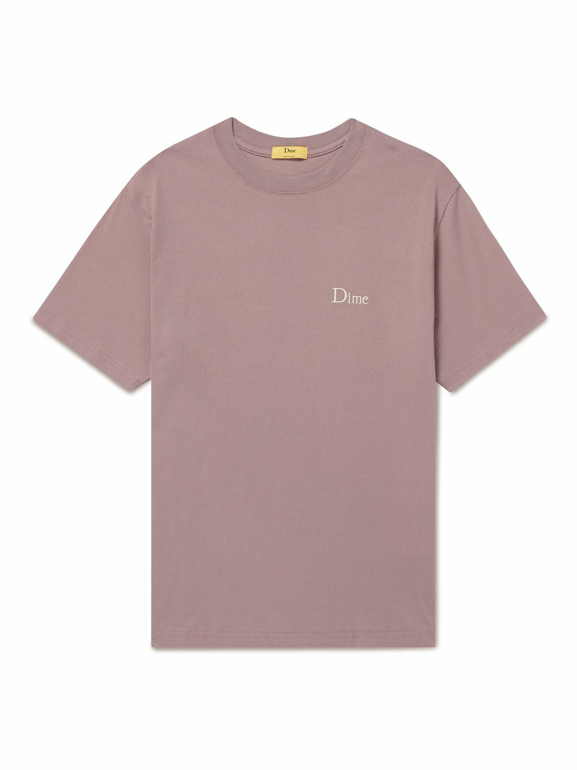 DIME - Logo-Embroidered Cotton-Jersey T-Shirt - Purple Dime