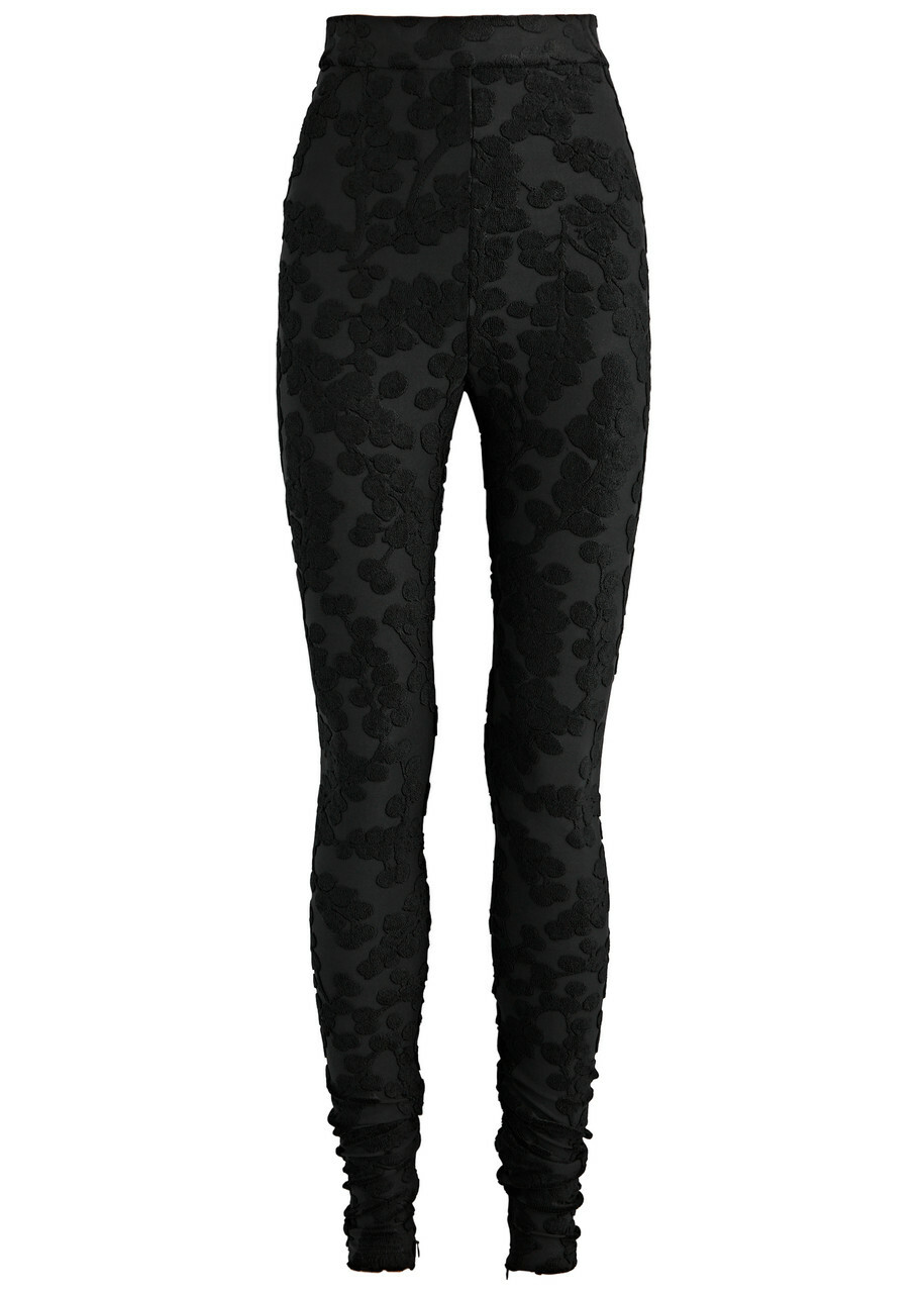 Balmain Black Viscose Zipped Leggings Balmain
