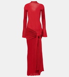 Aya Muse Draped lamé maxi dress