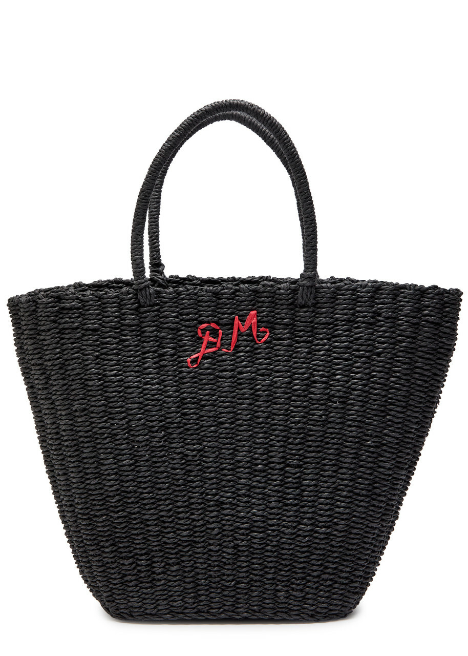 Damson Madder Logo Straw Tote bag - Navy - One Size