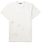 BILLY - Deacon Paint-Splattered Distressed Cotton-Jersey T-Shirt - Men - Off-white