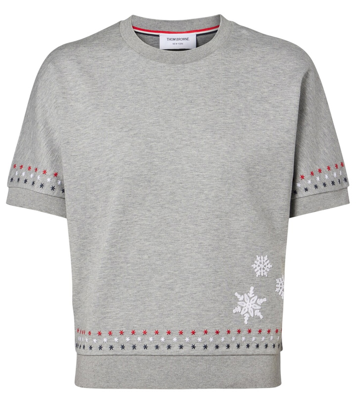 Photo: Thom Browne Embroidered cotton jersey T-shirt