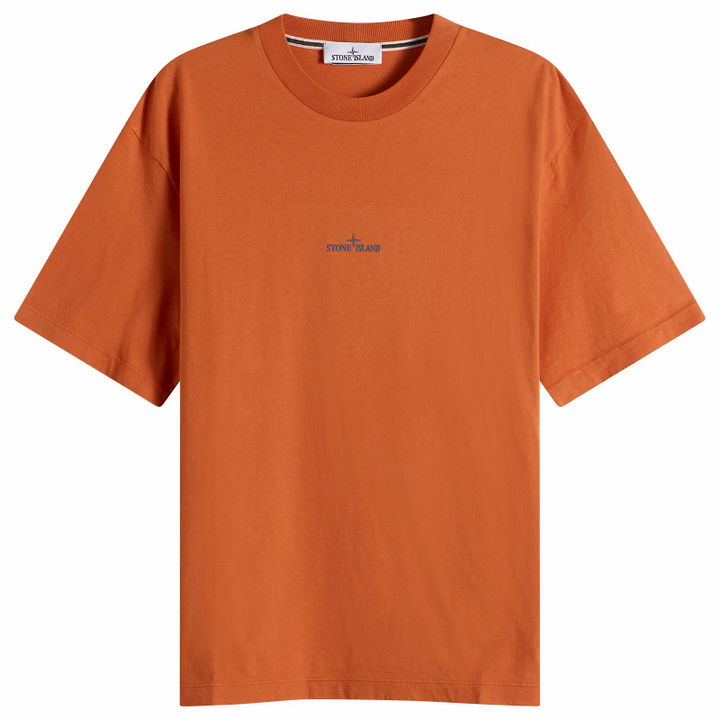 Photo: Stone Island Men's Vertical Placement T-Shirt in Burnt Orange