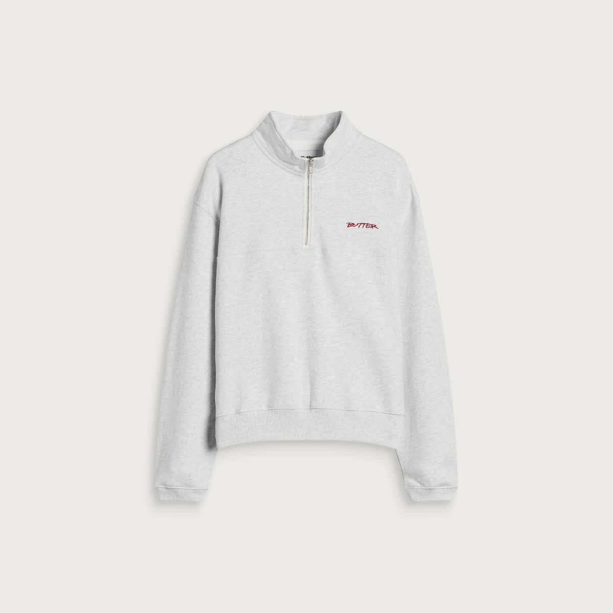 Butter Goods Men's Panel 1/4 Zip Sweatshirt in Ash