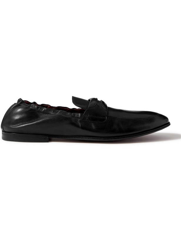 Photo: DOLCE & GABBANA - Ariosto Logo-Detailed Leather Loafers - Black
