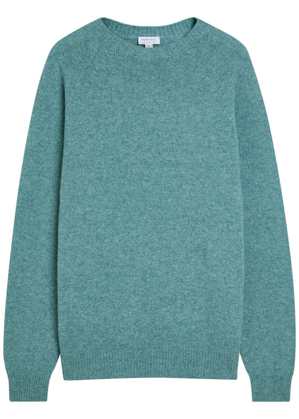 Photo: Sunspel Melangé Wool Jumper Light Blue