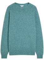 Sunspel Melangé Wool Jumper Light Blue