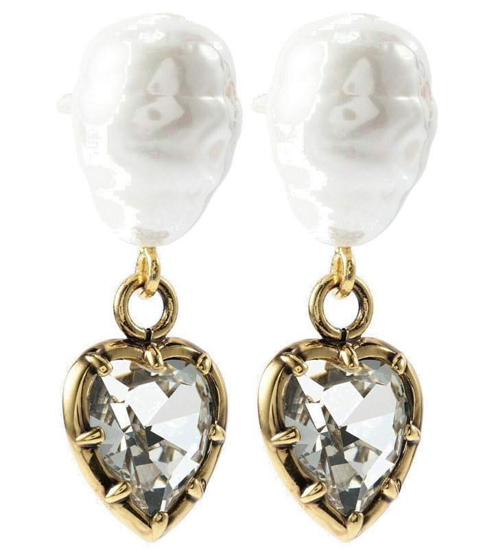 Photo: Erdem Embellished faux pearl drop earrings