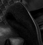 Bottega Veneta - Cashmere-Lined Intrecciato Leather Gloves - Men - Black