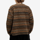 Engineered Garments Men's Knit Cardigan in Brown Fair Isle Stripe