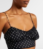 Faithfull Lucia polka-dot linen crop top