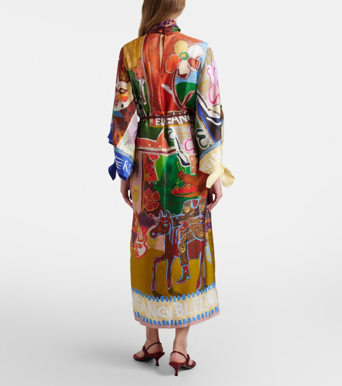 Alémais x MLAK Tangible Love printed silk maxi dress
