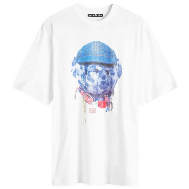 Photo: Acne Studios Men's Exford Face Teddy Bear T-Shirt in Optic White