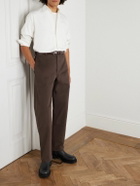 De Bonne Facture - Balloon Tapered Cotton-Twill Trousers - Brown