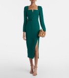 Roland Mouret Belted wool and silk midi dress
