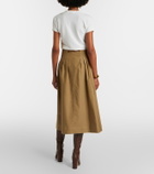 Max Mara Tempio belted cotton twill midi skirt