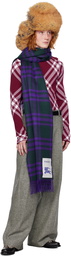 Burberry Green & Purple Check Scarf