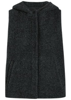 Eileen Fisher Hooded Bouclé Vest Charcoal