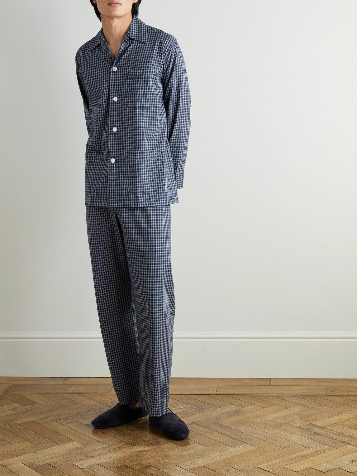 Derek Rose - Braemar Checked Cotton-Flannel Pyjama Set - Blue