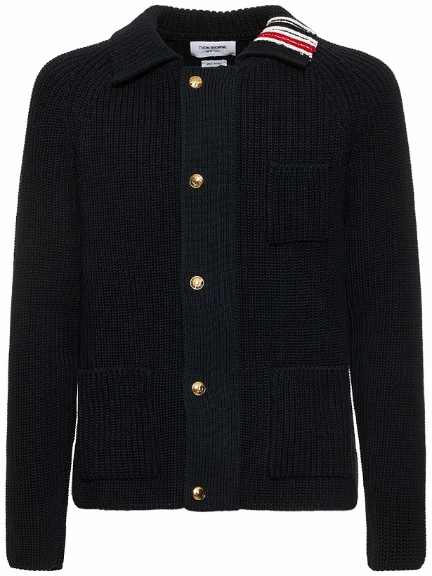 Photo: THOM BROWNE - Cotton Zip Up Cardigan Jacket