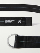 Neighborhood - 3cm Logo-Appliquéd Full-Grain Leather-Trimmed Embroidered Webbing Belt