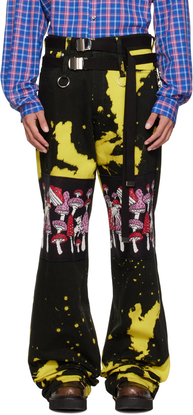 KIDILL Black & Yellow Poisonous Mushroom Jeans Kidill