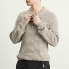 mfpen Men's Grain Digit Polo Knit in Oatmeal