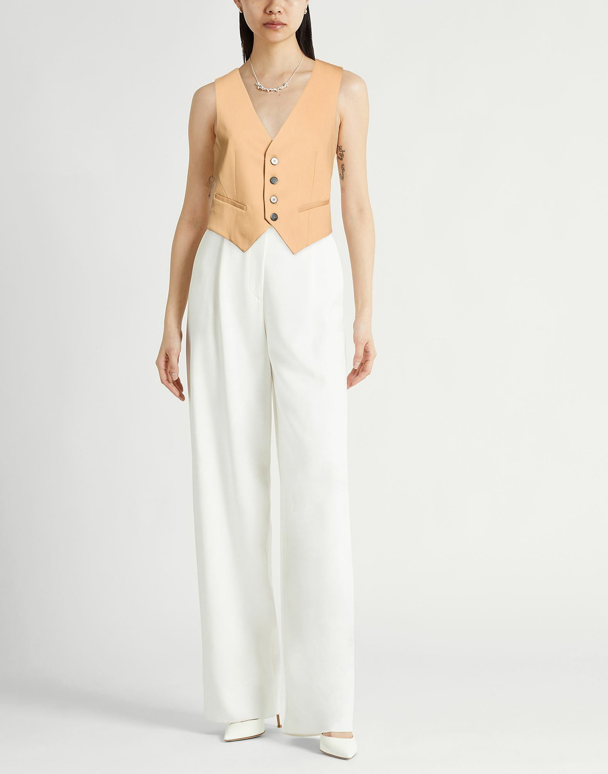 Forte_forte Womens Tailored Vest Camel