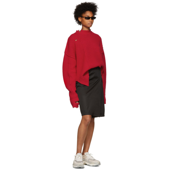 Ambush Red Nobo Distressed Crewneck Sweater