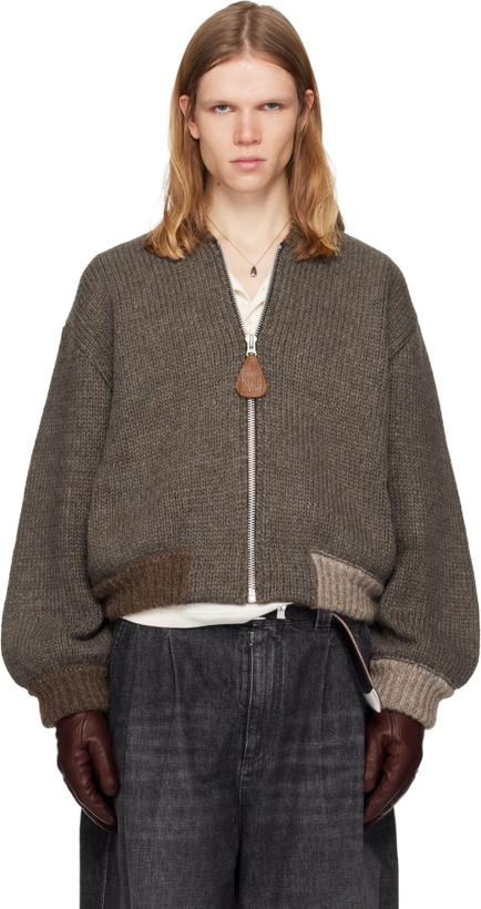 Photo: Magliano Brown Knitted Bomberone Bomber Jacket