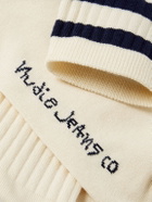 Nudie Jeans - Amundsson Striped Stretch Organic Cotton-Blend Socks
