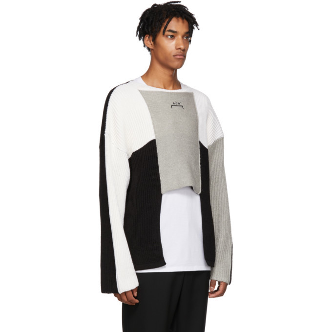 A-Cold-Wall* Black and Grey Panelled Crewneck Sweater A-Cold-Wall*