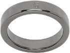 MM6 Maison Margiela Gunmetal Minimal Logo Thin Ring